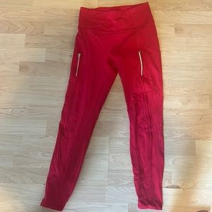 red athleta leggings